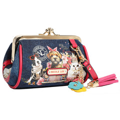 DENIM MINI KISS LOCK COIN PURSE WRISTLET