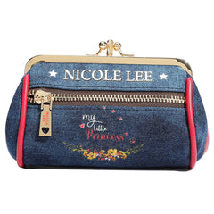 DENIM MINI KISS LOCK COIN PURSE WRISTLET