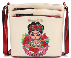Frida Kahlo Crossbody Multi Comparment