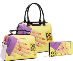 Nail Polish 3 Piece Set (Handbag, Crossbody Wallet)