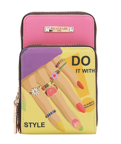 Multi-Zip Phone Case Crossbody Nail Polish