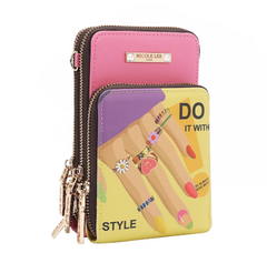 Multi-Zip Phone Case Crossbody Nail Polish