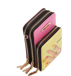 Multi-Zip Phone Case Crossbody Nail Polish