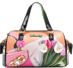Violet Blossom Wide Handbag