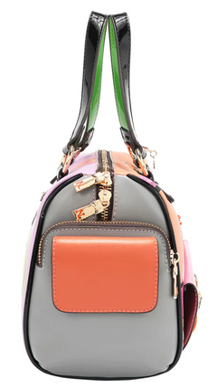 Violet Blossom Wide Handbag