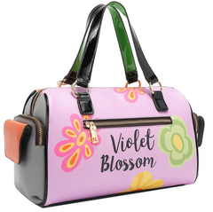 Violet Blossom Wide Handbag