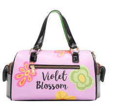 Violet Blossom Wide Handbag