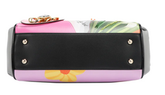 Violet Blossom Wide Handbag
