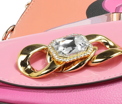 Violet Blossom Wide Handbag