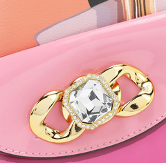Violet Blossom Wide Handbag