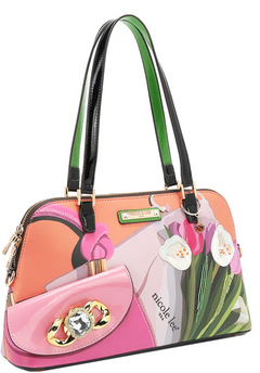 Violet Blossom Dome Shoulder Bag