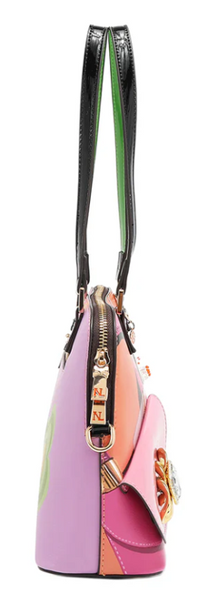 Violet Blossom Dome Shoulder Bag