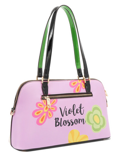 Violet Blossom Dome Shoulder Bag