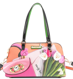 Violet Blossom Dome Shoulder Bag