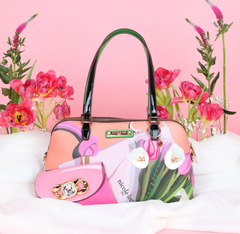 Violet Blossom Dome Shoulder Bag