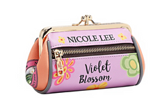 Mini Kisslock Coinpurse Wristlet Violet Blossom