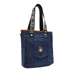 Bolso de mano de mezclilla con múltiples bolsillos