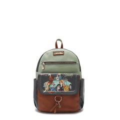 Mochila con solapa estampada
