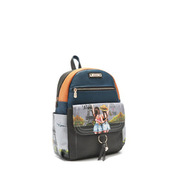 Mochila con solapa estampada