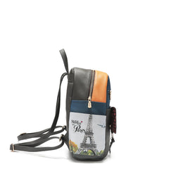 Mochila con solapa estampada