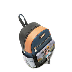 Mochila con solapa estampada