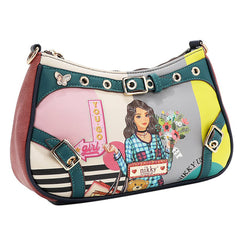NIKKY GOES SHOPPING CRESCENT CROSSBODY BAG