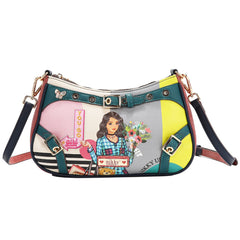NIKKY GOES SHOPPING CRESCENT CROSSBODY BAG