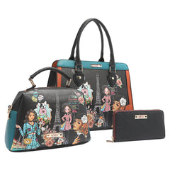 NIKKY MAKES FRIENDS 3 PIECE SET (SATCHEL, CROSSBODY, WALLET)