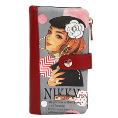 Cartera plegable con cremallera