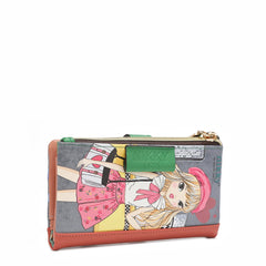 Cartera plegable con cremallera