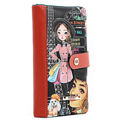 Cartera plegable con cremallera