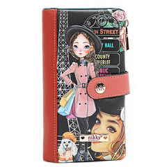 Cartera plegable con cremallera