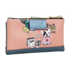 Cartera plegable con cremallera