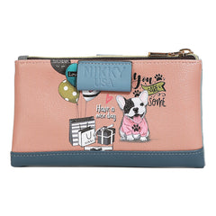Cartera plegable con cremallera