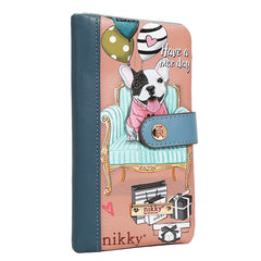 Cartera plegable con cremallera