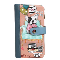 Cartera plegable con cremallera