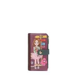 Cartera plegable con cremallera