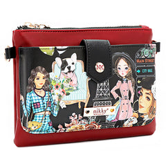 Bolso bandolera con cremallera y botón a presión