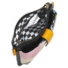 Bolso bandolera con cremallera y botón a presión
