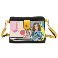 Bolso bandolera con cremallera y botón a presión