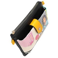 Bolso bandolera con cremallera y botón a presión