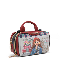 Mini Boston Wallet with Double Closure and Multiple Compartments Nikky