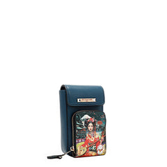 Funda para teléfono tipo bandolera con solapa