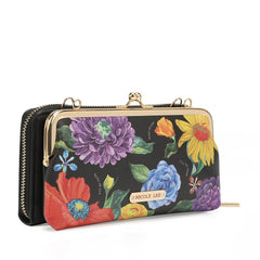Cartera cruzada estampada con cierre de beso