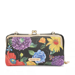 Cartera cruzada estampada con cierre de beso