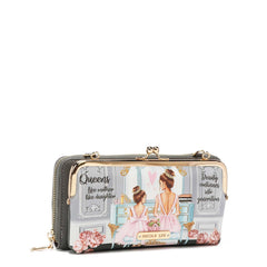 Cartera cruzada estampada con cierre de beso