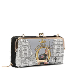 Cartera cruzada estampada con cierre de beso