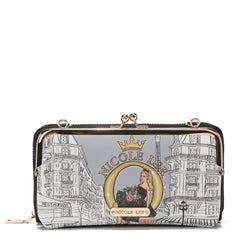 Cartera cruzada estampada con cierre de beso