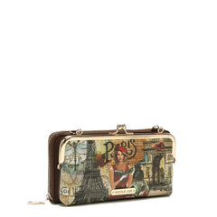 Cartera cruzada estampada con cierre de beso