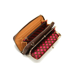 Cartera cruzada estampada con cierre de beso